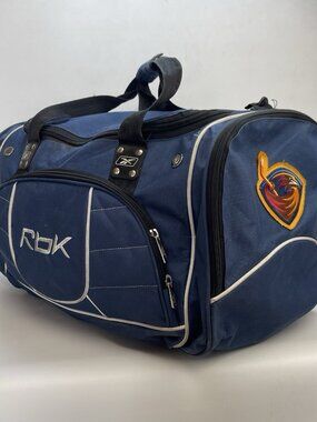 Y2K Reebok x Atlanta Thrashers NHL Duffle Bag Hockey Travel bag Blue 2000's Read